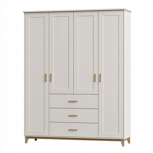 Armoire de rangement 180 x 52 x 200 cm en panneaux de bois blanc style contemporain